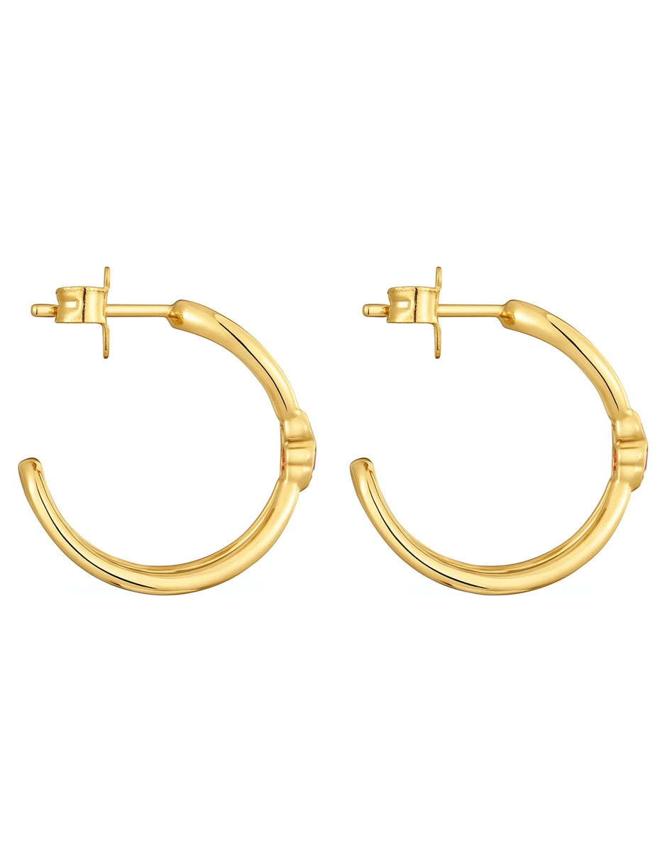 Aretes de oso Tous Icon Color Lgg de plata P925 con acabado brillante rubí