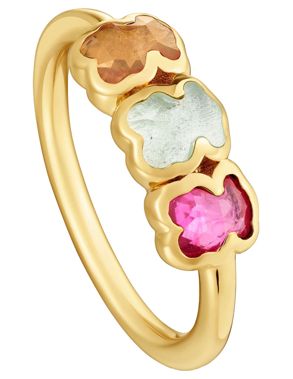 Anillo de oso Icon Color Lgg Oso P 925 de plata rubí y zafiro brillante 5