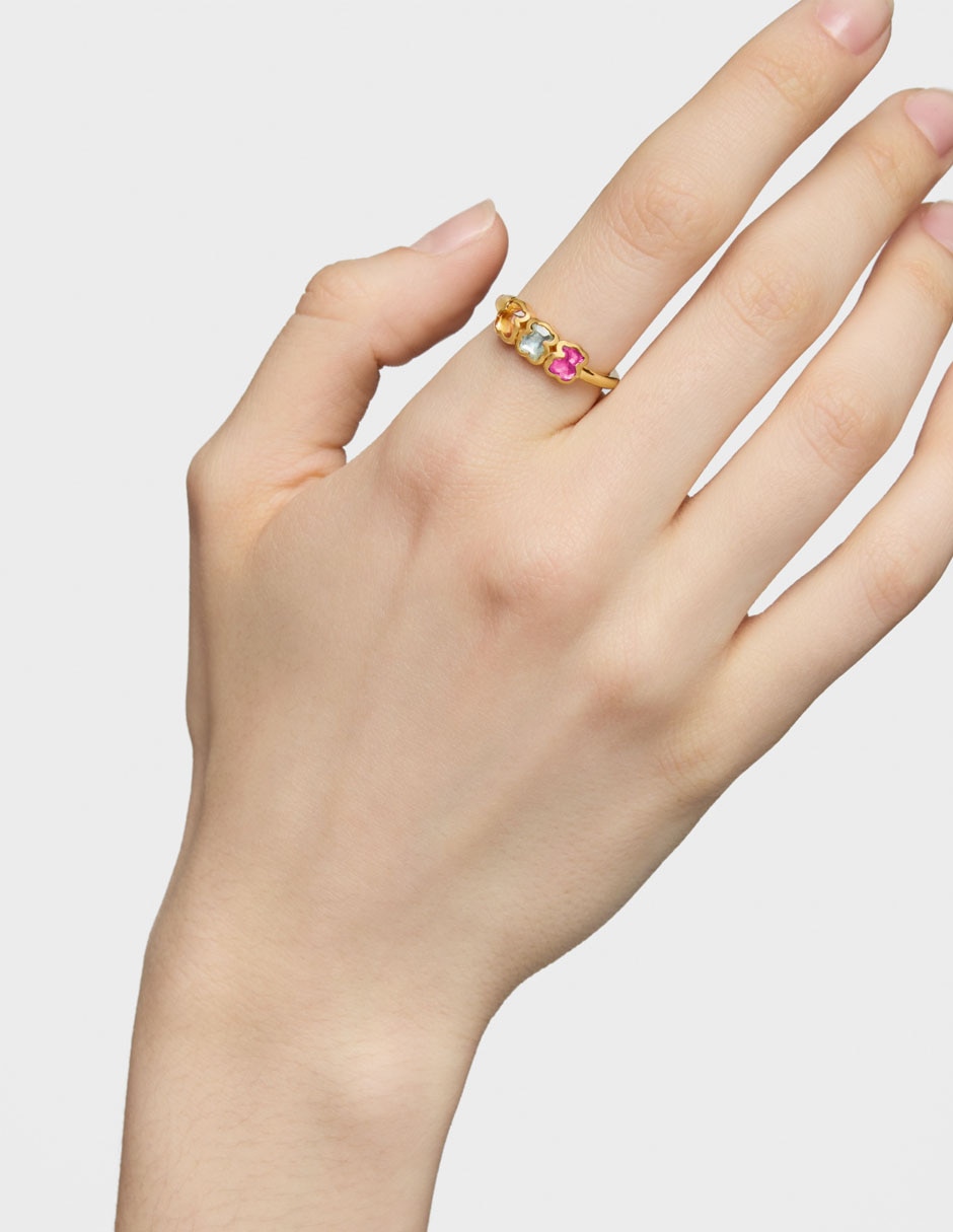 Anillo de oso Icon Color Lgg Oso P 925 de plata rubí y zafiro brillante 6