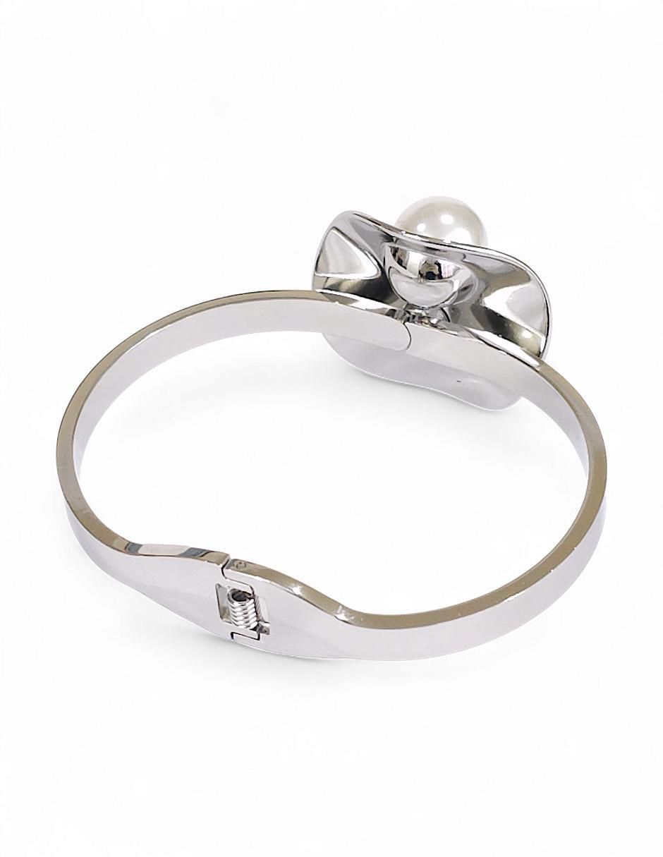 Collar, pulsera y anillo circular perla de cristal 6