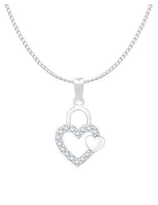 Collar con dije de corazón de plata P 925 Collar con dije de corazón de plata P 925