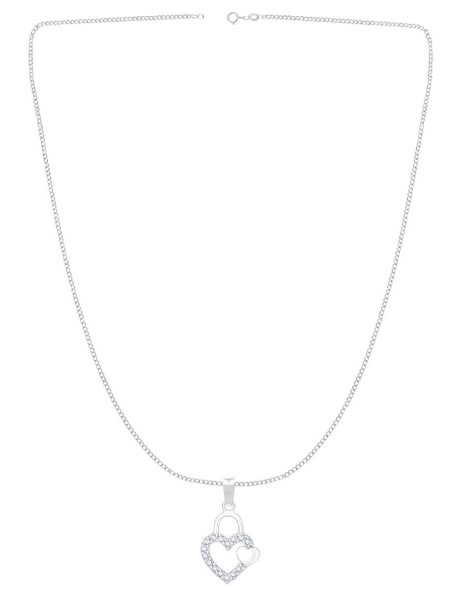 Collar con dije corazón de plata P 925 2