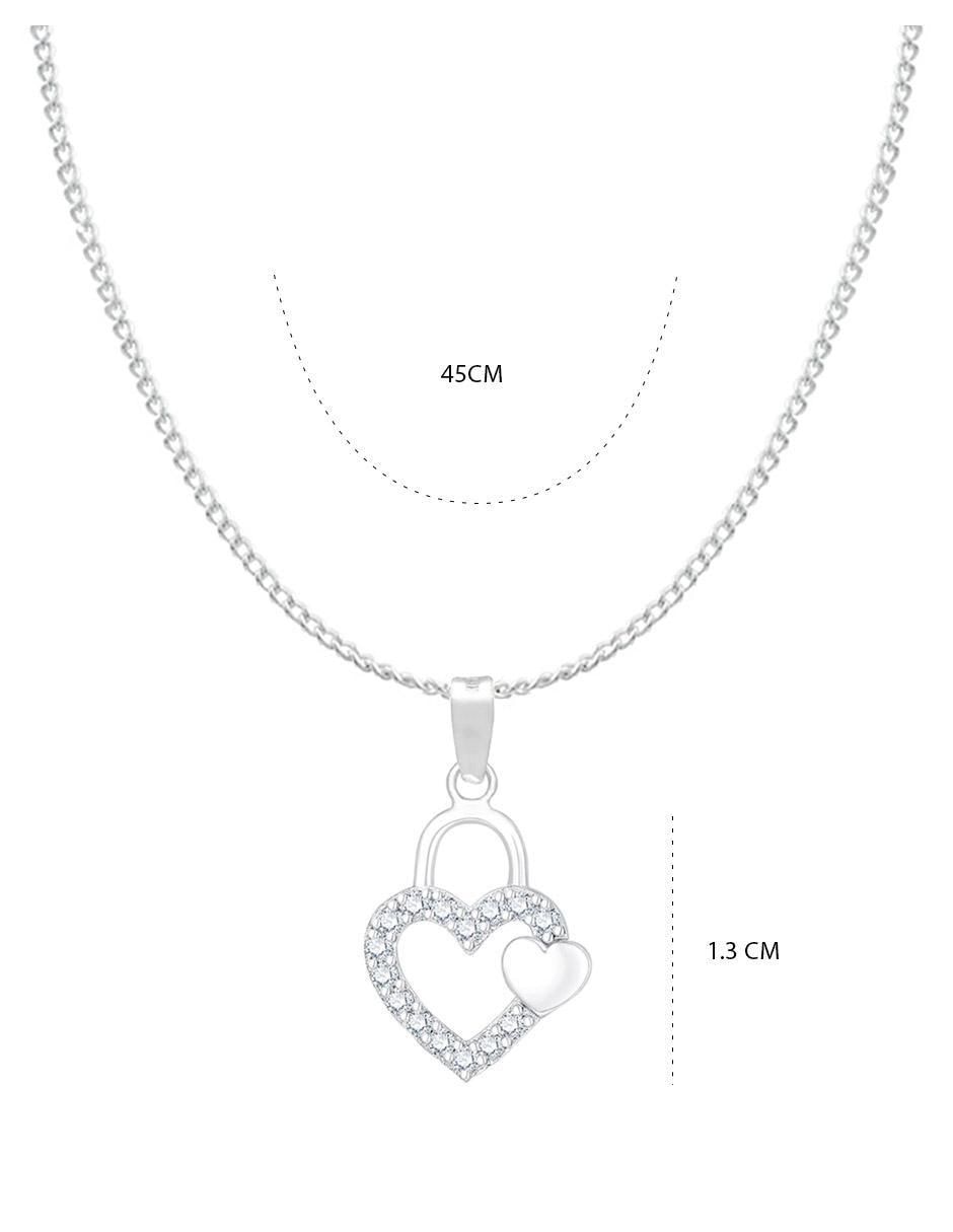 Collar con dije corazón de plata P 925 5