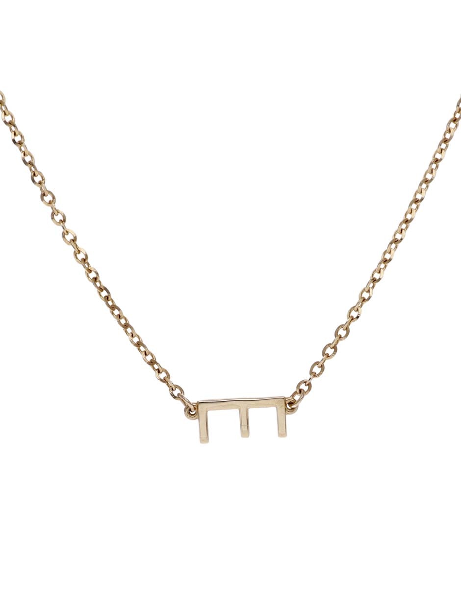 Cadena de letra e Fonelli de oro amarillo 14 K