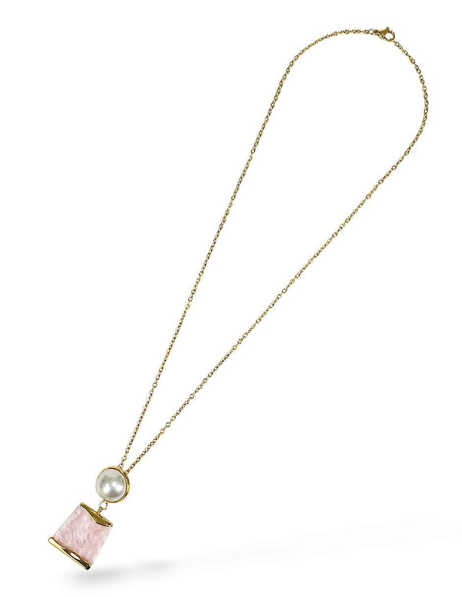 Collar, pulsera y anillo perla de cristal