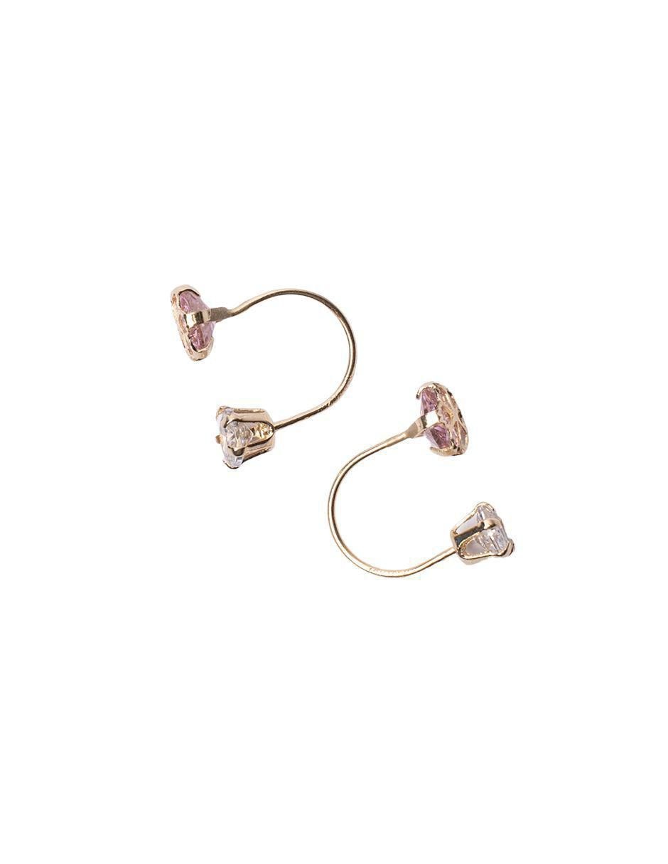 Broqueles de flor de oro 14 K con acabado pavé