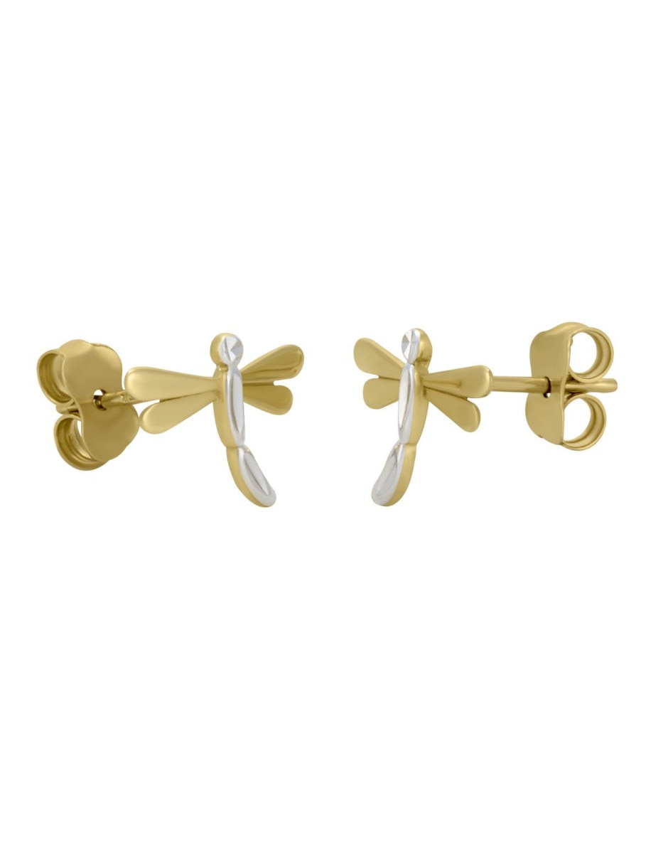 Broqueles de libélula de oro 14 K con acabado pulido Broqueles de libélula de oro 14 K con acabado pulido
