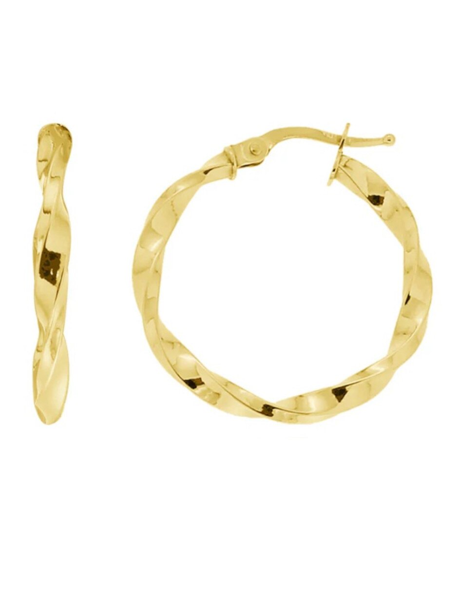 Arracadas de oro amarillo 14 K con acabado pulido 2