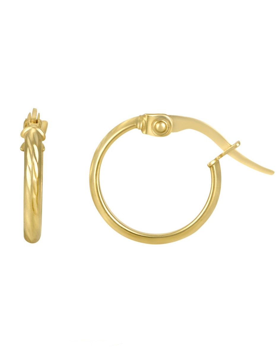 Arracadas de oro amarillo 14 K con acabado pulido 2