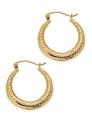Arracadas de oro amarillo 14 K con acabado pulido Arracadas de oro amarillo 14 K con acabado pulido