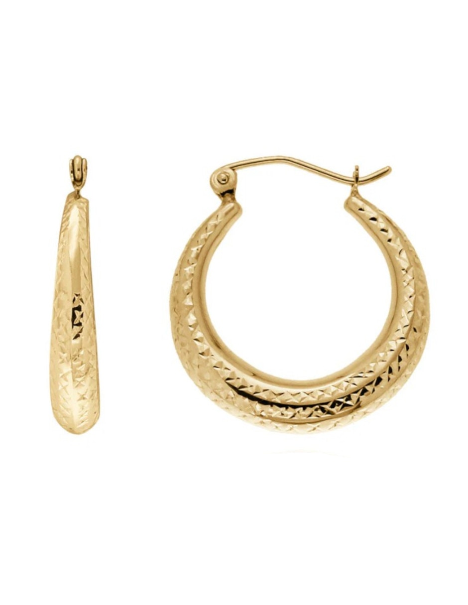 Arracadas de oro amarillo 14 K con acabado pulido 2