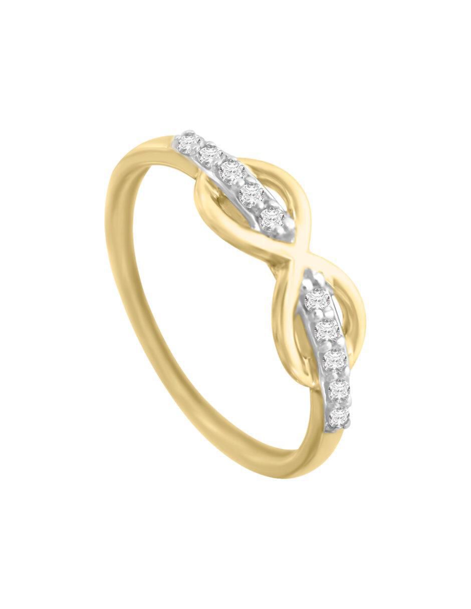 Anillo de infinito Infinito 14 k de oro diamante brillante 4