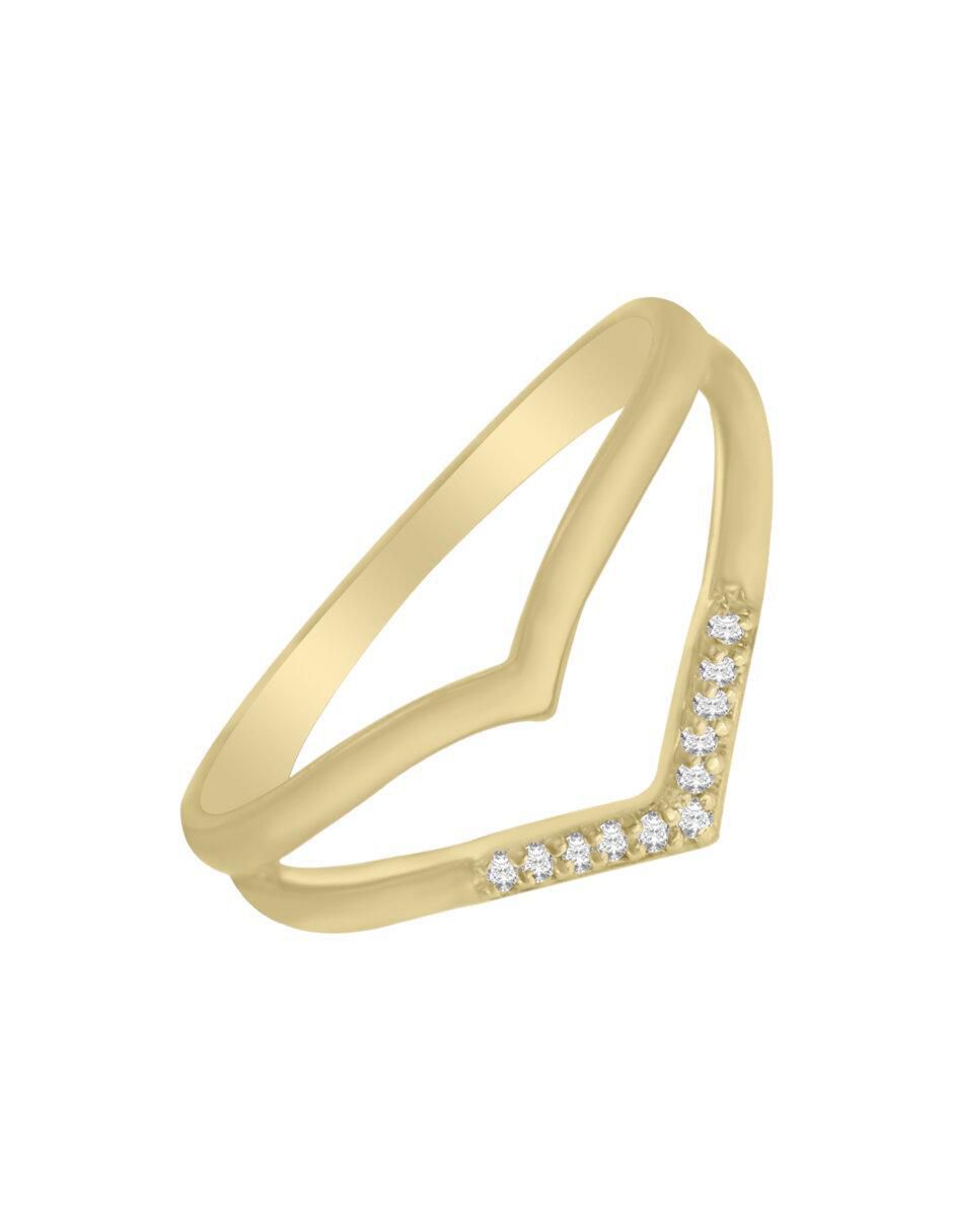 Anillo redondo Emma 14 k de oro diamante brillante 2