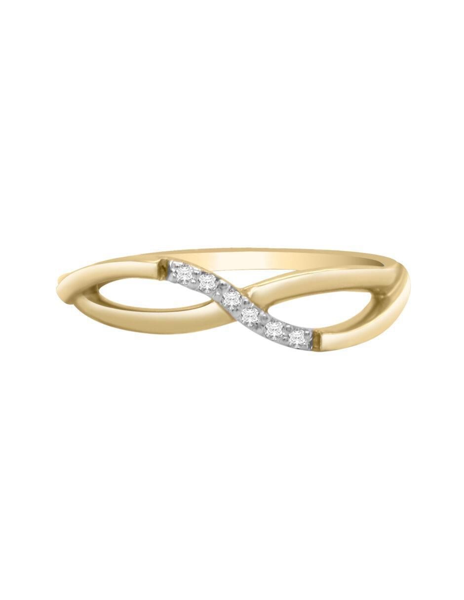 Anillo redondo Vania 14 k de oro diamante brillante Anillo redondo Vania 14 k de oro diamante brillante