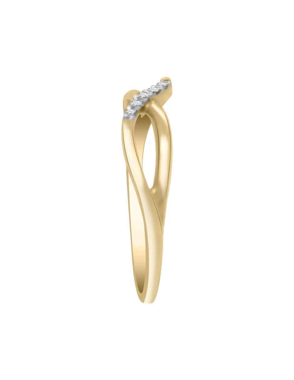 Anillo redondo Vania 14 k de oro diamante brillante 3