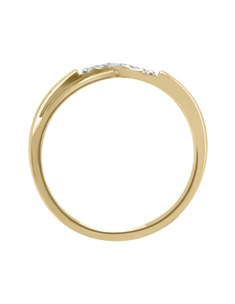 Anillo redondo Vania 14 k de oro diamante brillante 4