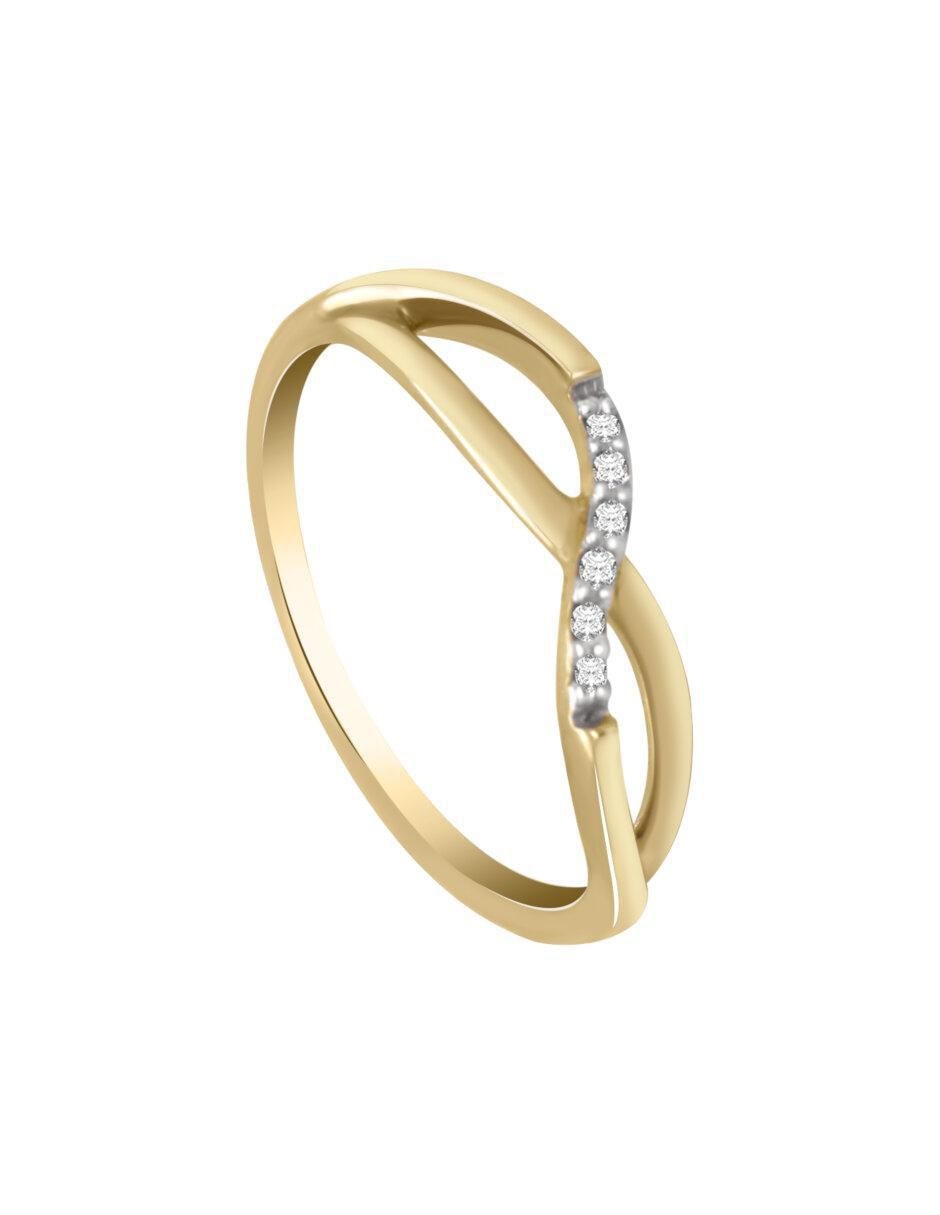 Anillo redondo Vania 14 k de oro diamante brillante 2