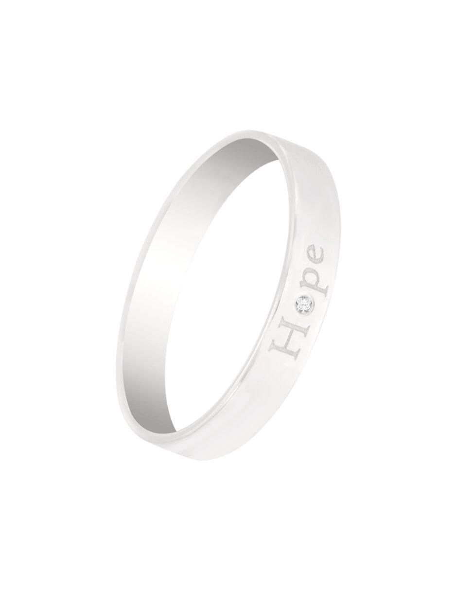 Anillo redondo Hope 14 k de oro diamante brillante 2