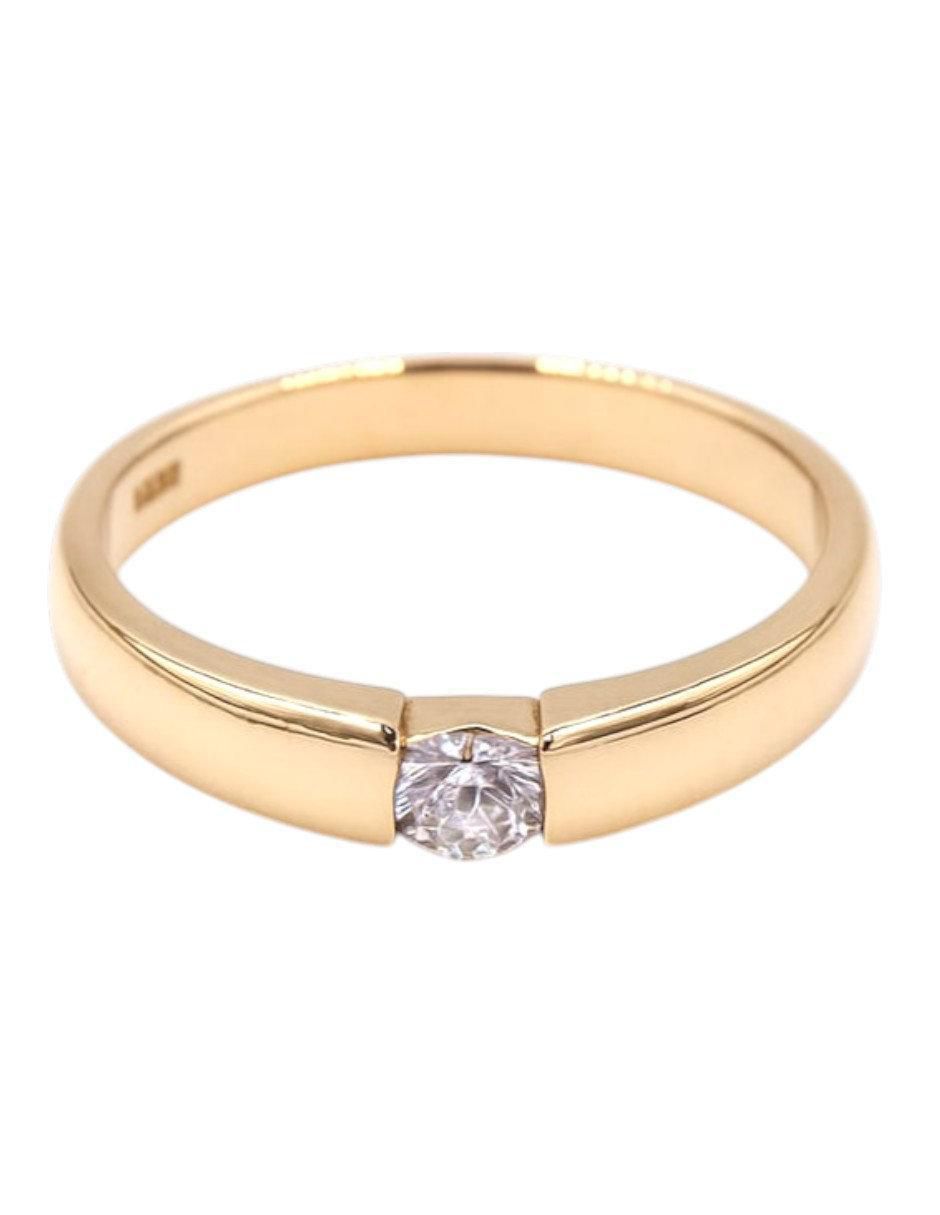 Anillo circular 14 k de oro amarillo zirconia pulido 5
