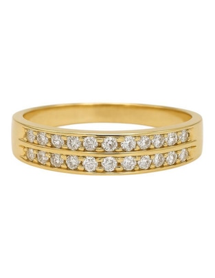 Anillo circular 14 k de oro amarillo zirconia pulido Anillo circular 14 k de oro amarillo zirconia pulido