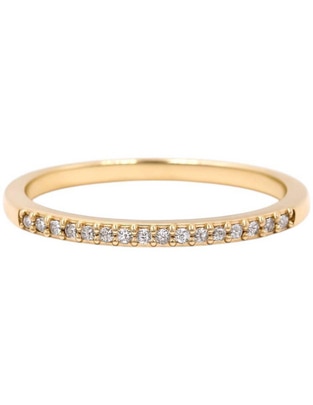 Anillo circular 14 k de oro amarillo zirconia pulido Anillo circular 14 k de oro amarillo zirconia pulido