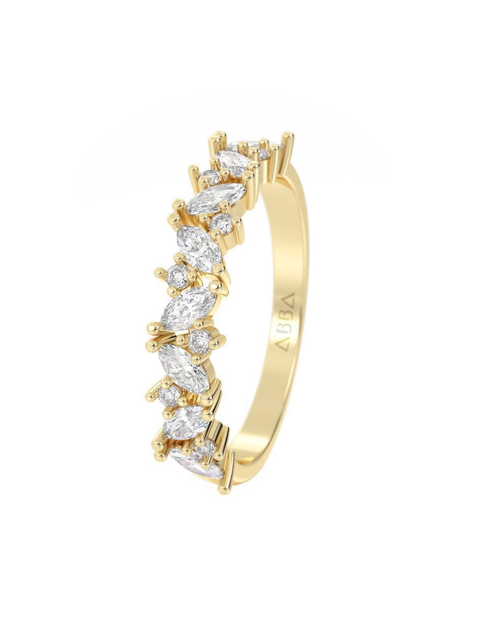 Anillo 10 k de oro zirconia brillante 5