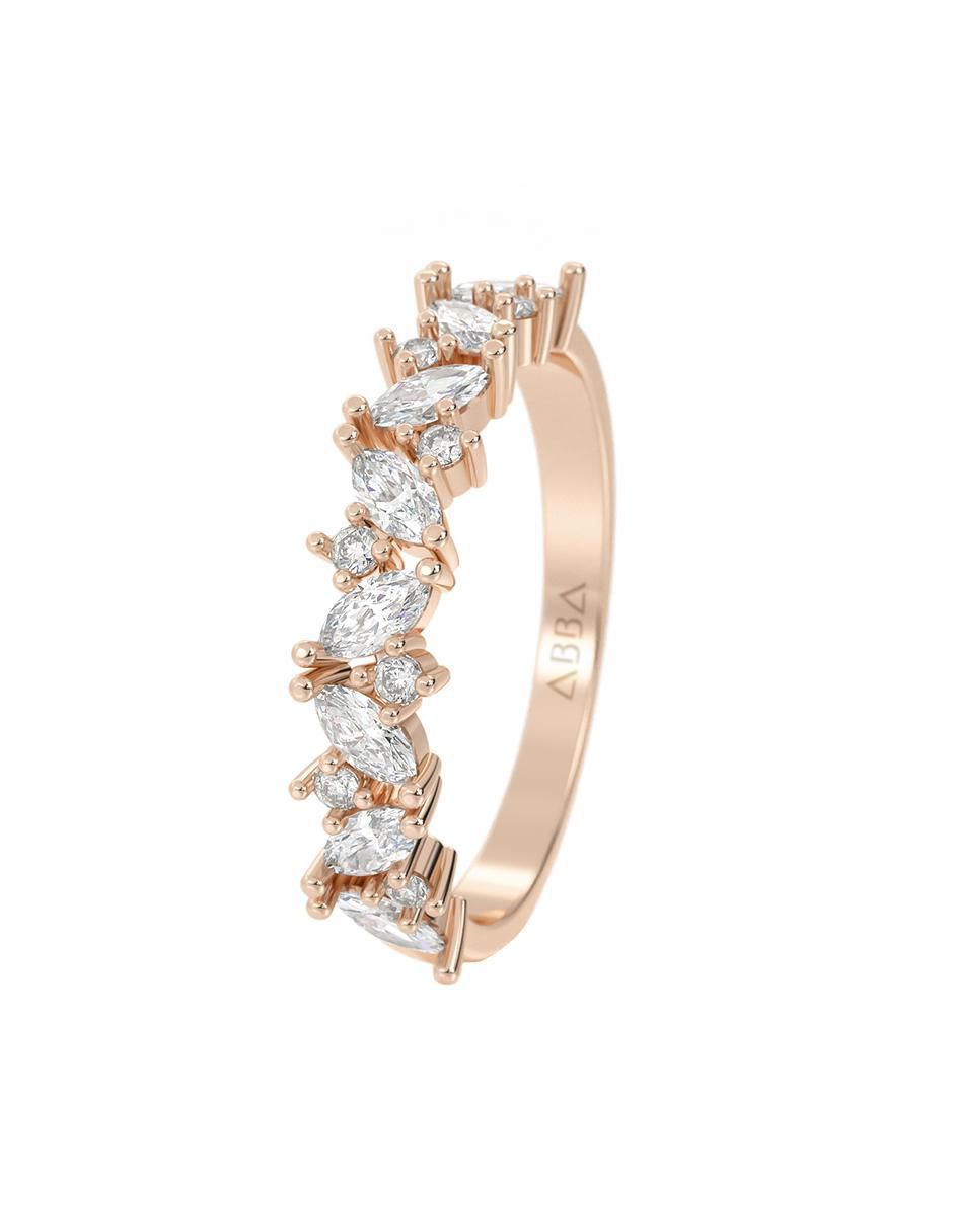 Anillo 14 k de oro zirconia brillante 5