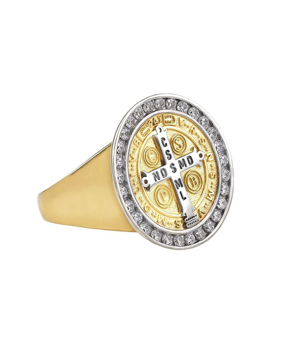 Anillo 10 k de oro zirconia brillante