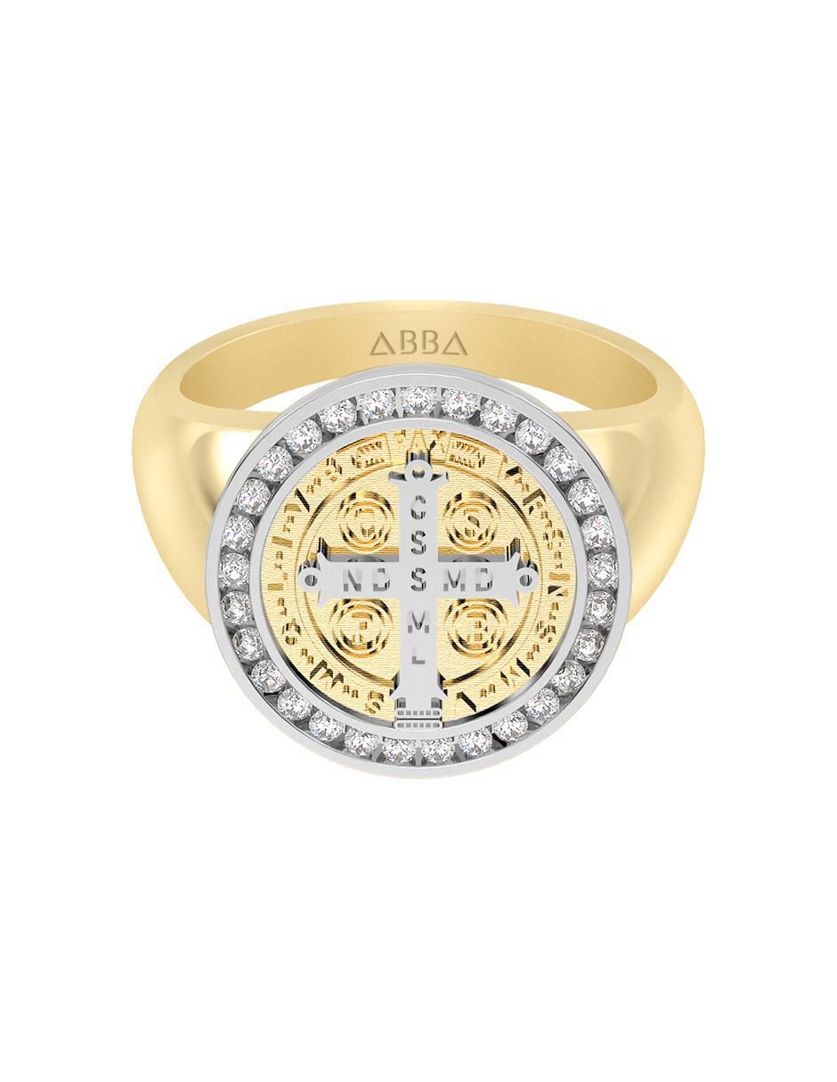 Anillo 10 k de oro zirconia brillante