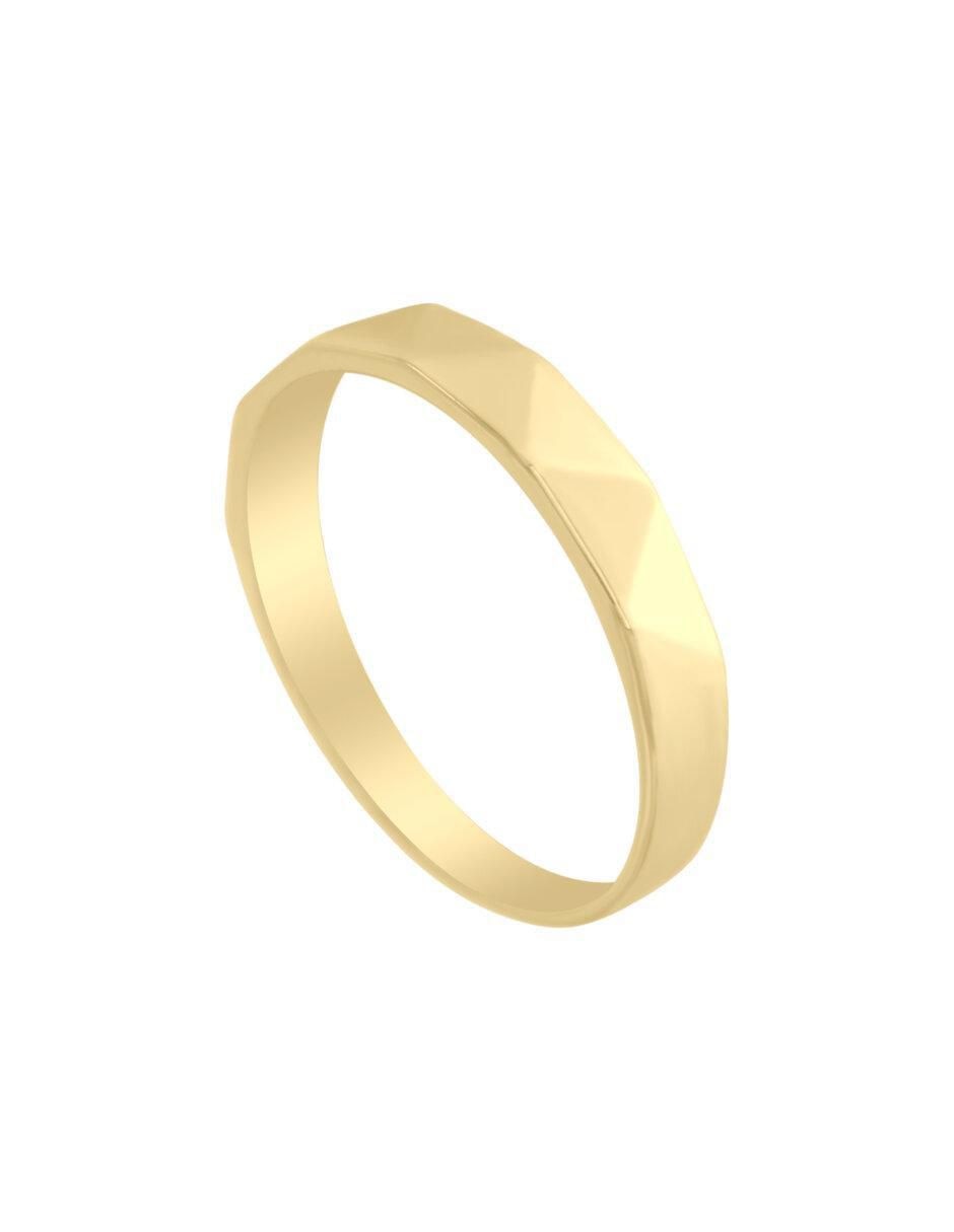 Anillo redondo Julissa 14 k de oro brillante 2