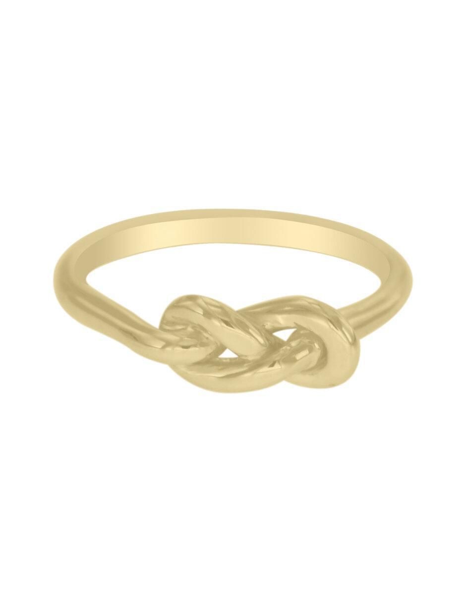 Anillo de nudo Nudo 14 k de oro brillante Anillo de nudo Nudo 14 k de oro brillante