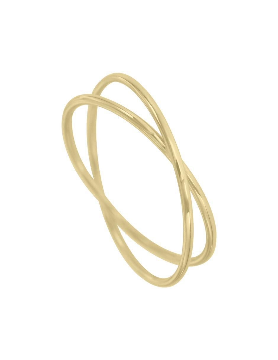Anillo redondo Juliana 14 k de oro brillante 2