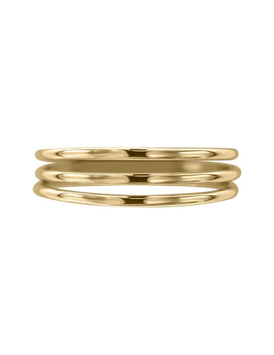 Anillo redondo Julia 14 k de oro brillante Anillo redondo Julia 14 k de oro brillante