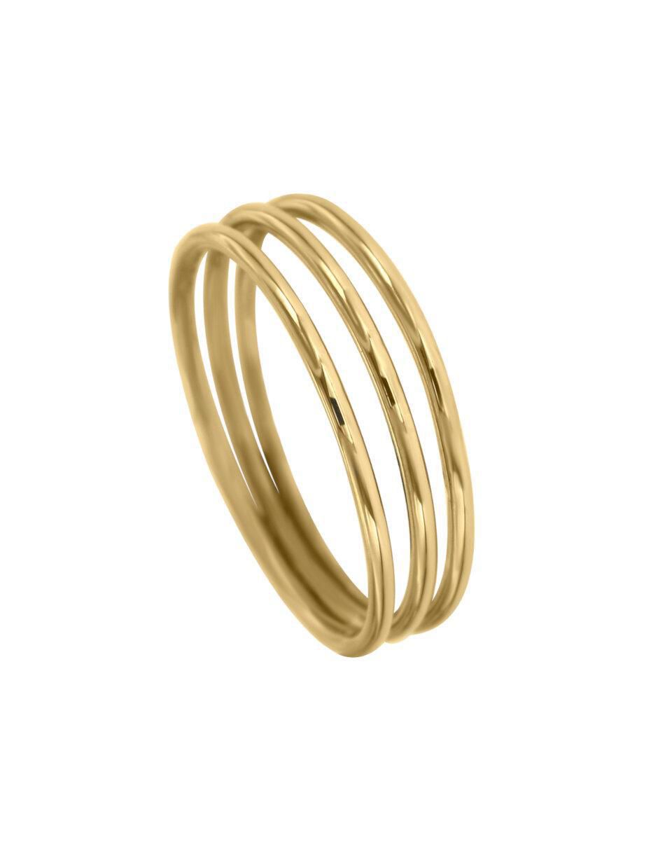 Anillo redondo Julia 14 k de oro brillante 2