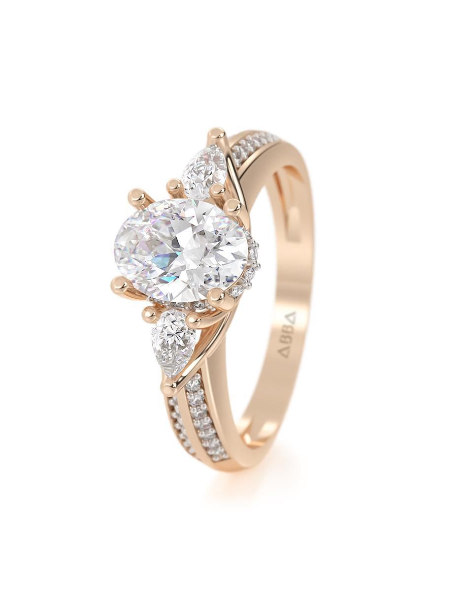 Anillo 10 k de oro zirconia brillante 2