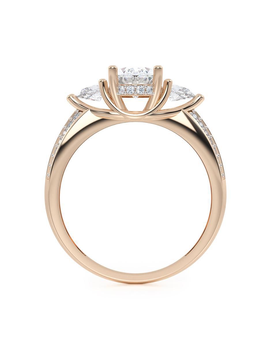 Anillo 10 k de oro zirconia brillante 3
