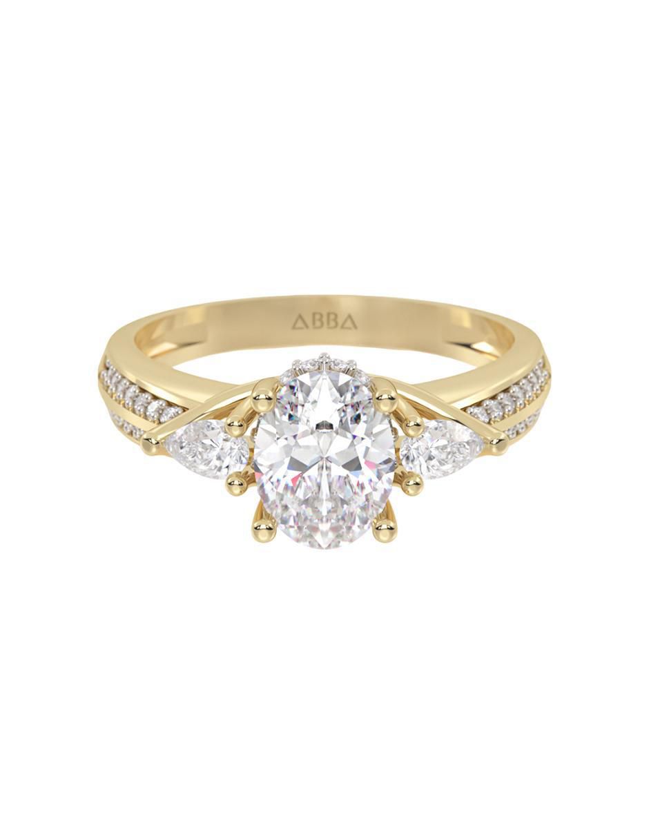 Anillo 14 k de oro zirconia brillante Anillo 14 k de oro zirconia brillante