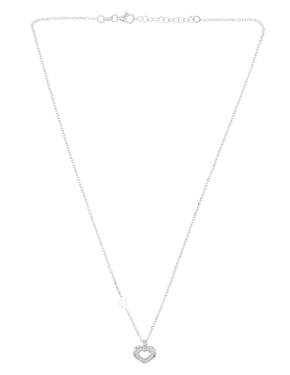 Collar con dije de corazón Silvex Spa de plata P 925