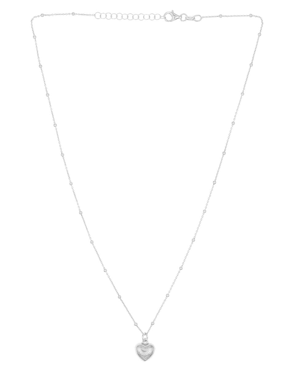 Collar con dije corazón de plata P 925 2