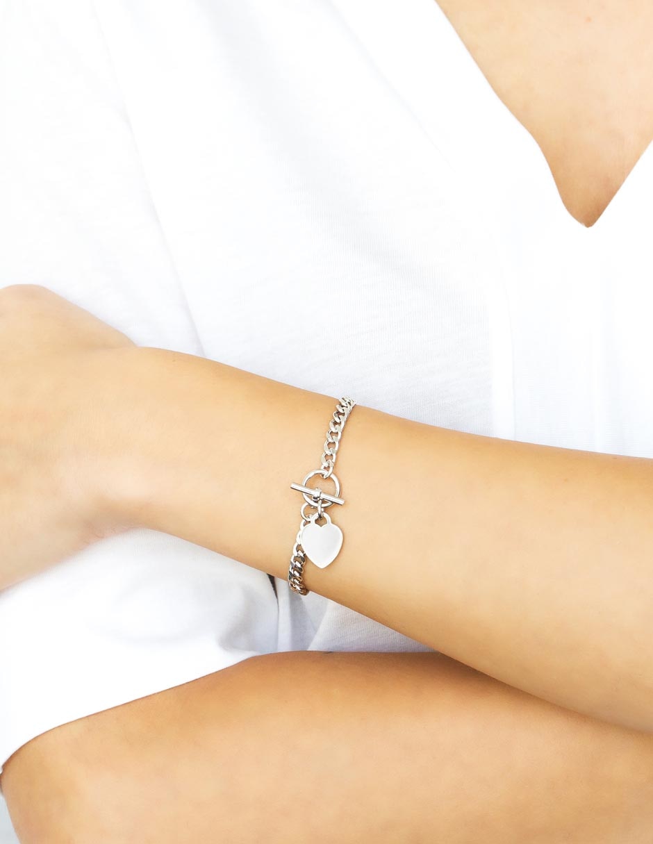 Brazalete de plata p 925 con acabado baño rodio