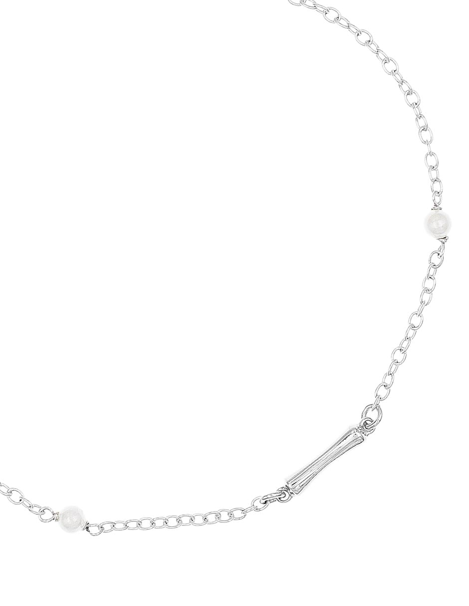 Brazalete de plata con perla p 925 con acabado baño rodio 2