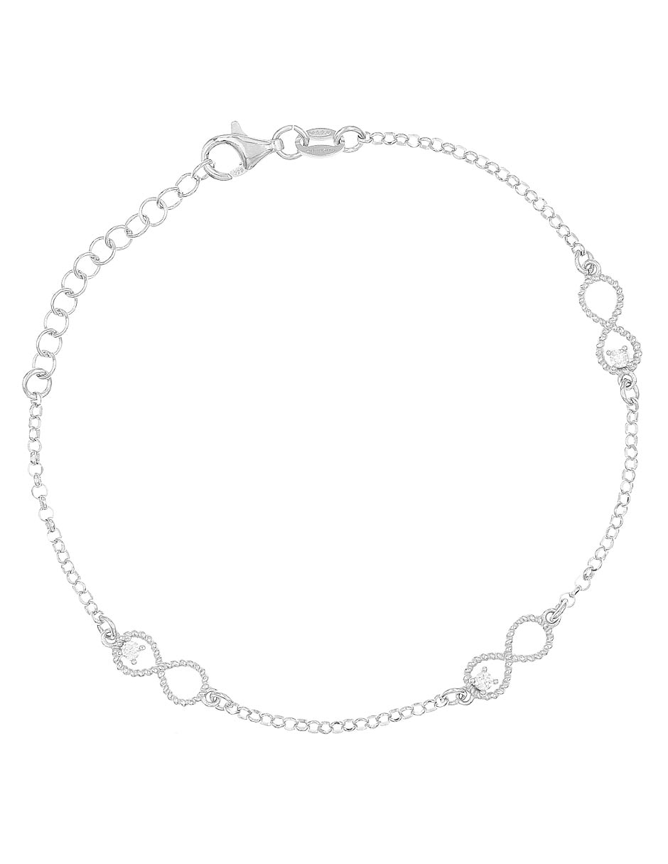 Pulsera de plata con circonita p 925 con acabado baño rodio 1