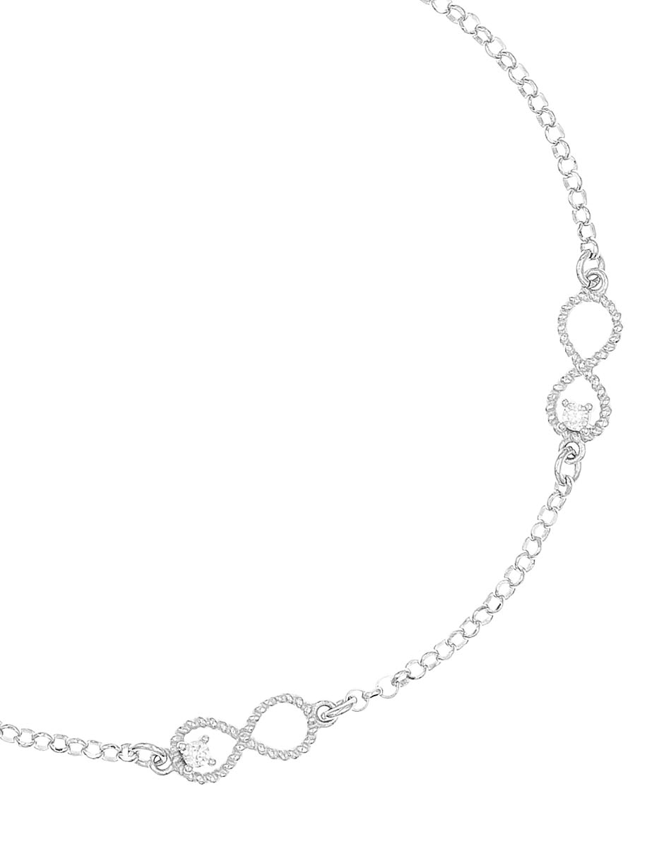 Pulsera de plata con circonita p 925 con acabado baño rodio 2