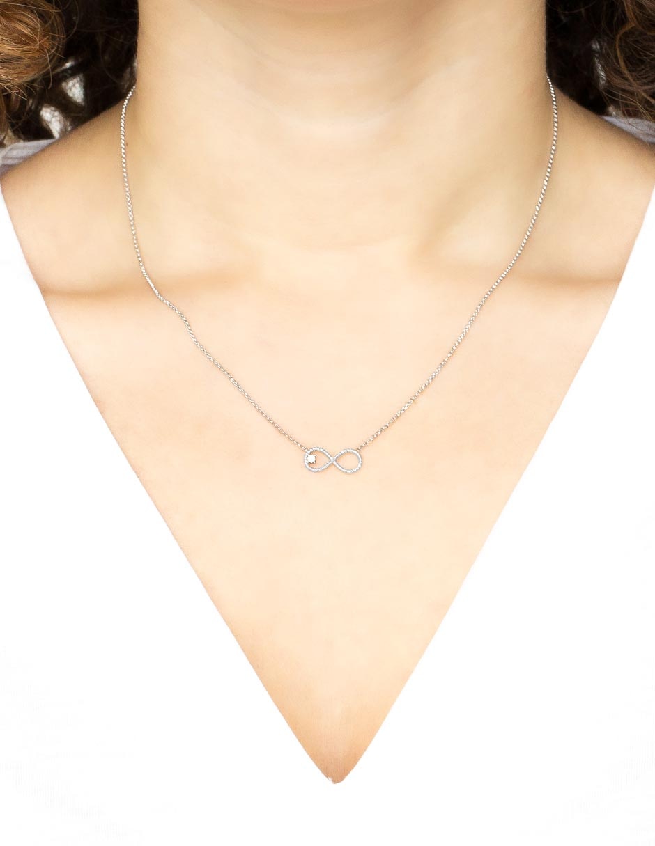 Collar de infinito de plata P 925 Collar de infinito de plata P 925