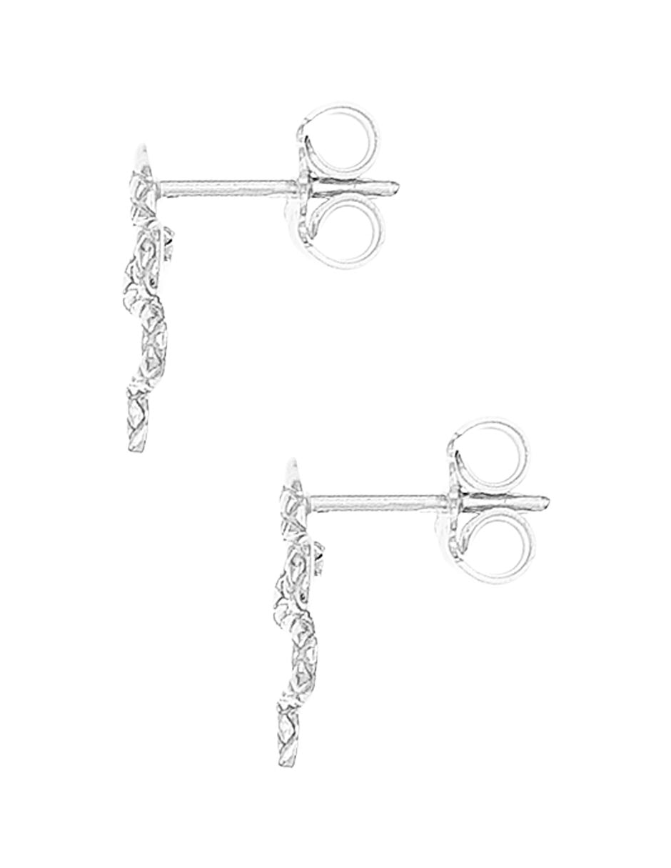 Aretes de serpiente de plata P 925 con acabado baño rodio 2