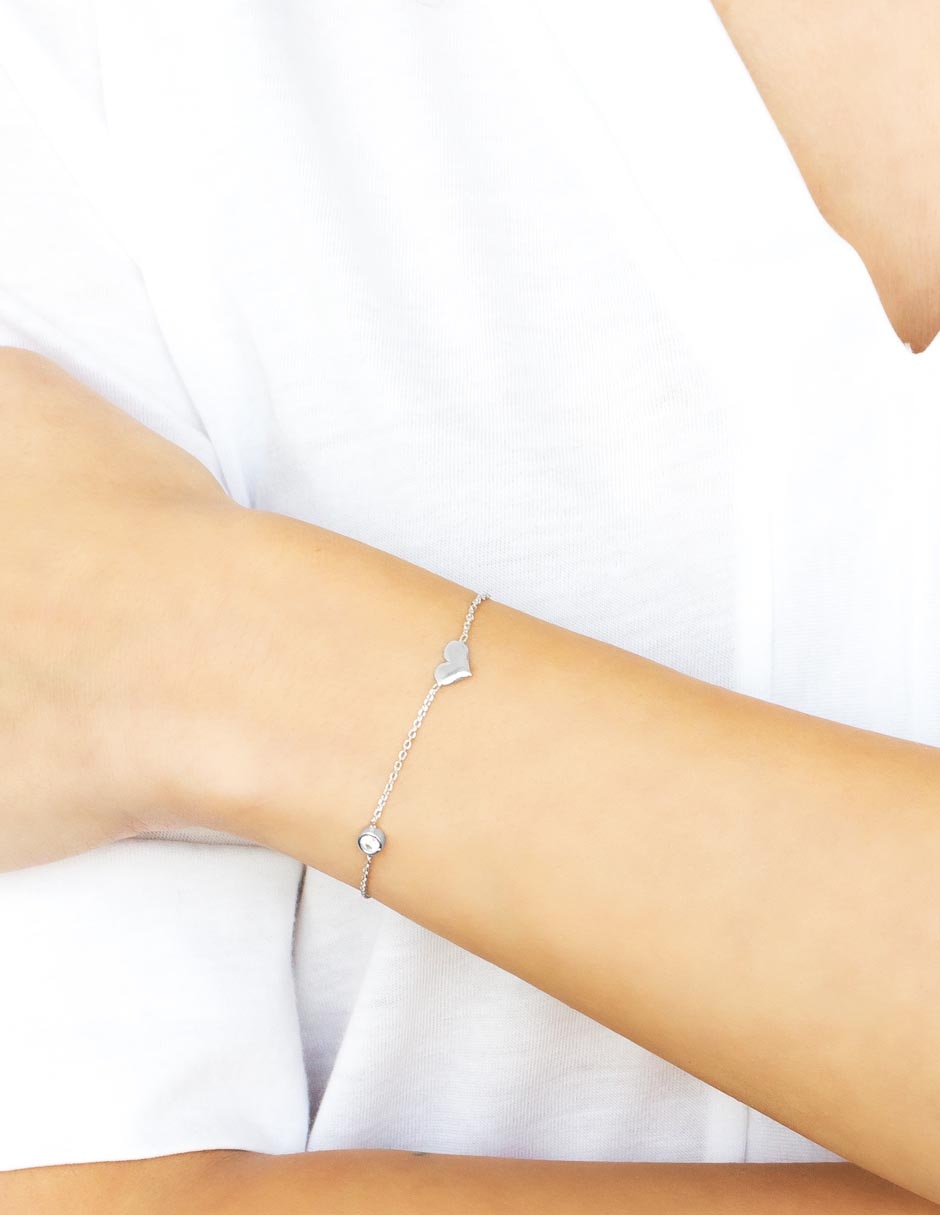 Brazalete de plata con circonita p 925 con acabado baño rodio
