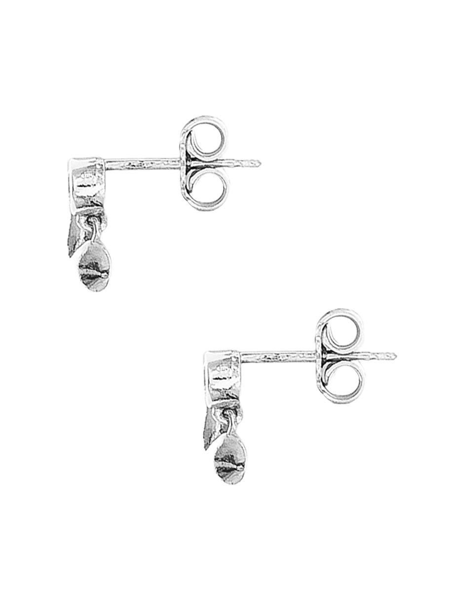 Aretes de corazón de plata P 925 con acabado baño rodio circonita 3