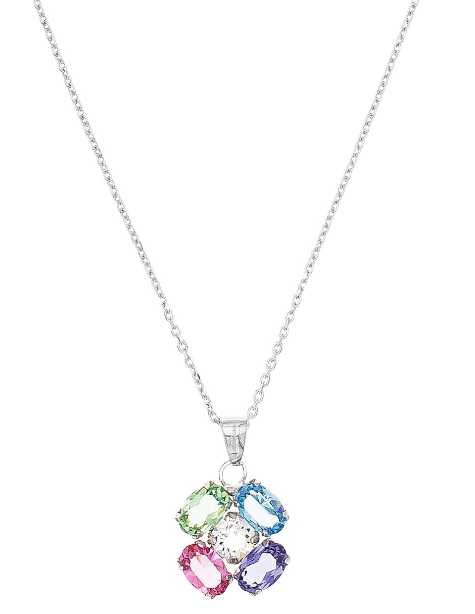 Collar con dije de flor de plata P 925 1