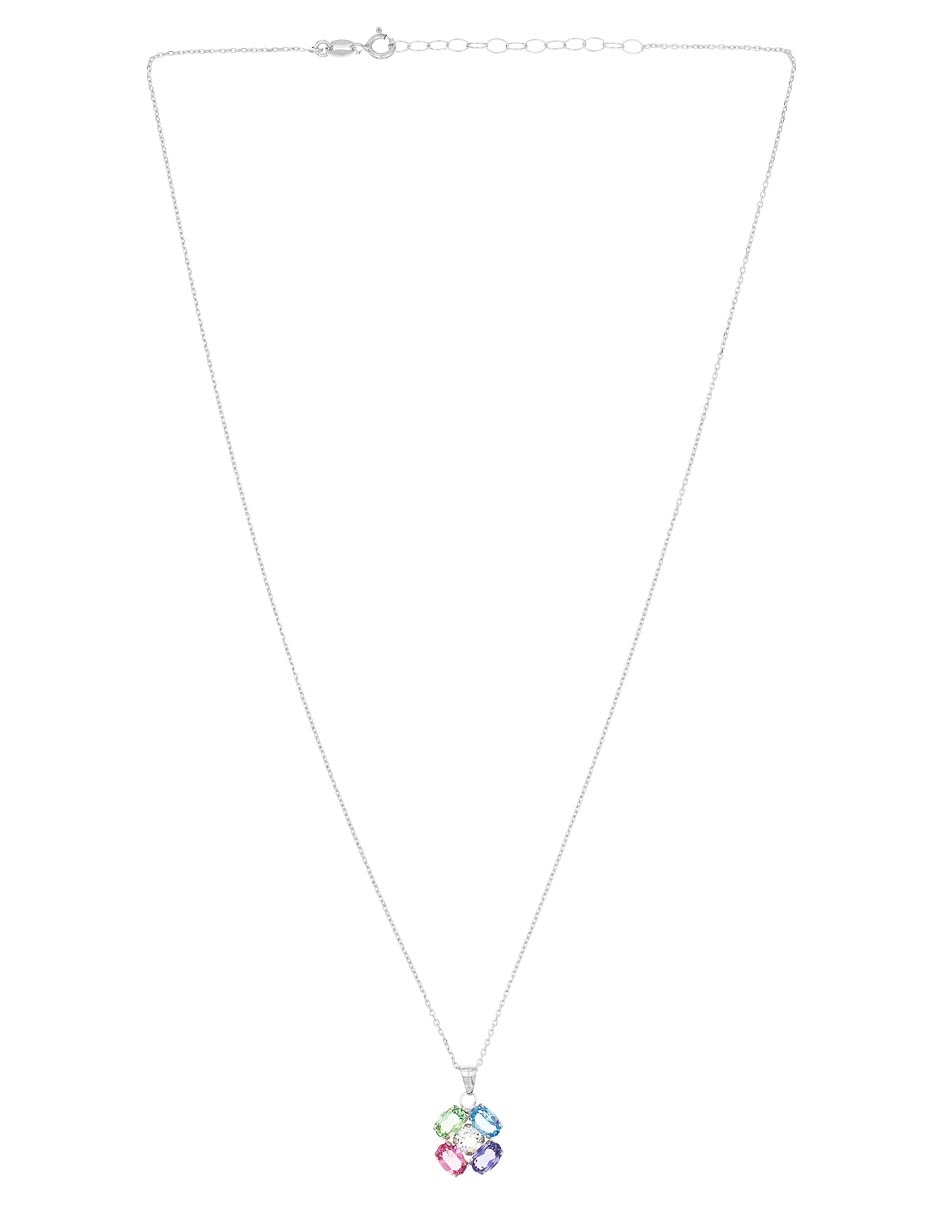 Collar con dije de flor de plata P 925 2
