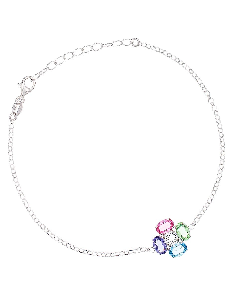 Pulsera de plata p 925 con acabado baño rodio 1